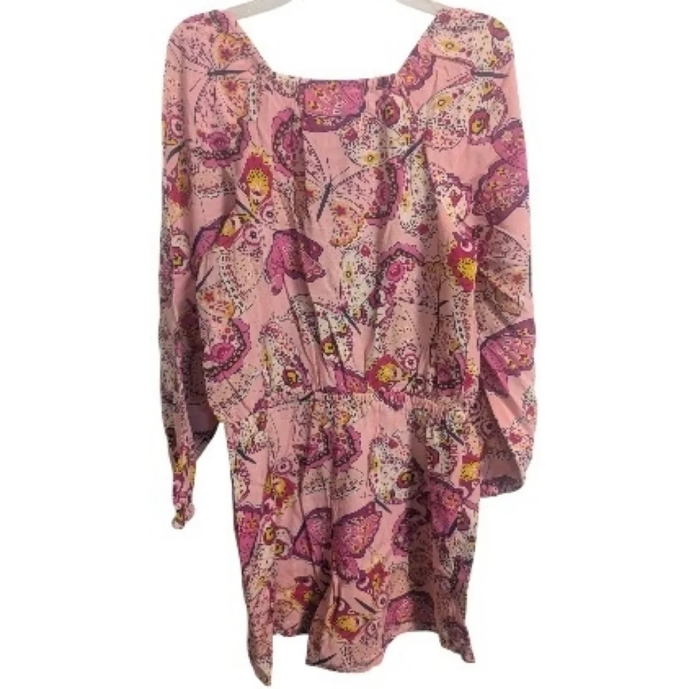 Children's Place Youth Girls Romper Sz 5 / 6 Pink Butterfly K-380